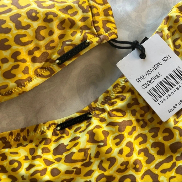 Kendall & Kyle Golden Leopard Print Bikini Size L - Picture 11 of 11